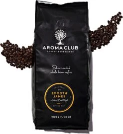 Beroemde Koffie Winkel 38 Aroma Club - Koffiebonen 1KG - No. 2 Smooth James - Koffie Intensiteit 3/5 - Espresso & Lungo