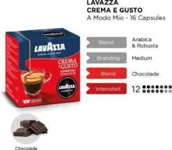 LAVAZZA A Modo Mio Crema E Gusto – 16 Cups -Beroemde Koffie Winkel 1200x1043