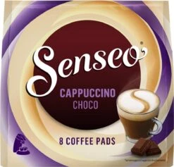 Senseo Cappuccino Choco Koffiepads - 2/9 Intensiteit - 4 X 8 Pads -Beroemde Koffie Winkel 1200x1152