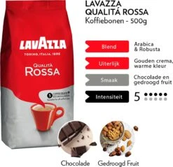 Lavazza Qualita Rossa Koffiebonen - 500 Gram X4 -Beroemde Koffie Winkel 1200x1162