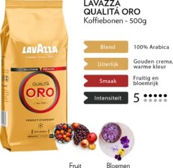 Lavazza Qualita Oro Koffiebonen - 500 Gram X4 -Beroemde Koffie Winkel 1200x1170 2