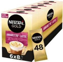 Nieuwkomers 11 Nescafé Gold Amaretto Latte Oploskoffie - 6 Doosjes à 8 Zakjes