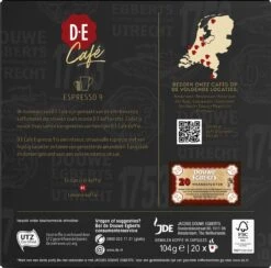 Douwe Egberts D.E Café Espresso Koffiecups - Intensiteit 9/12 - 10 X 20 Capsules -Beroemde Koffie Winkel 1200x1186 3