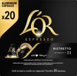 L'OR Espresso Ristretto Koffiecups - Intensiteit 11/12 - 10 X 20 Capsules 25 L'OR Espresso Ristretto Koffiecups - Intensiteit 11/12 - 10 X 20 Capsules -Beroemde Koffie Winkel 1200x1187