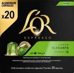 L'OR Lungo Elegante Koffiecups - Intensiteit 6/12 - 10 X 20 Capsules -Beroemde Koffie Winkel 1200x1187 5
