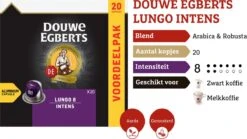 Douwe Egberts Lungo Intens Koffiecups - Intensiteit 8/12 - 10 X 20 Capsules -Beroemde Koffie Winkel 1200x673