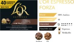 L'OR Espresso Forza Koffiecups - Intensiteit 9/12 - 4 X 40 Capsules 10 L'OR Espresso Forza Koffiecups - Intensiteit 9/12 - 4 X 40 Capsules -Beroemde Koffie Winkel 1200x678