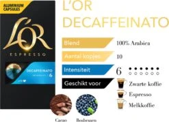 L'OR Espresso Decaffeinato Koffiecups - Intensiteit 6/12 - 10 X 10 Capsules 19 L'OR Espresso Decaffeinato Koffiecups - Intensiteit 6/12 - 10 X 10 Capsules -Beroemde Koffie Winkel 1200x868