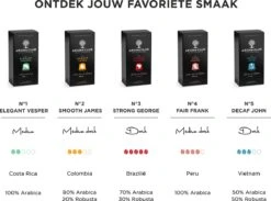 Aroma Club - Nespresso Compatible Capsules (120 St.) - No. 5 Decaf John - Intensiteit 3/5 - Decaf - 100% Aluminium Koffiecups -Beroemde Koffie Winkel 1200x889 4