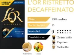 L'OR Espresso Ristretto Decaffeinato - Intensiteit 9/12 - 10 X 10 Capsules -Beroemde Koffie Winkel 1200x889 5