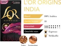 L'OR Espresso Origins India (10) - 10 X 10 Koffiecups 12 L'OR Espresso Origins India (10) - 10 X 10 Koffiecups -Beroemde Koffie Winkel 1200x902
