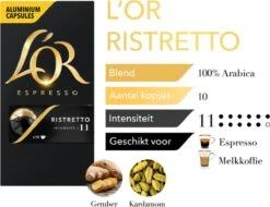 L'OR Espresso Ristretto (11) - 10 X 10 Koffiecups 18 L'OR Espresso Ristretto (11) - 10 X 10 Koffiecups -Beroemde Koffie Winkel 1200x921