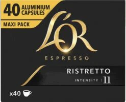 L'OR Espresso Ristretto Koffiecups - Intensiteit 11/12 - 4 X 40 Capsules -Beroemde Koffie Winkel 1200x966 3