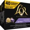 L'OR Lungo Profondo Koffiecups - Intensiteit 8/12 - 4 X 40 Capsules -Beroemde Koffie Winkel 1200x984