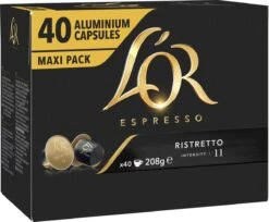 L'OR Espresso Ristretto Koffiecups - Intensiteit 11/12 - 4 X 40 Capsules -Beroemde Koffie Winkel 1200x989 1