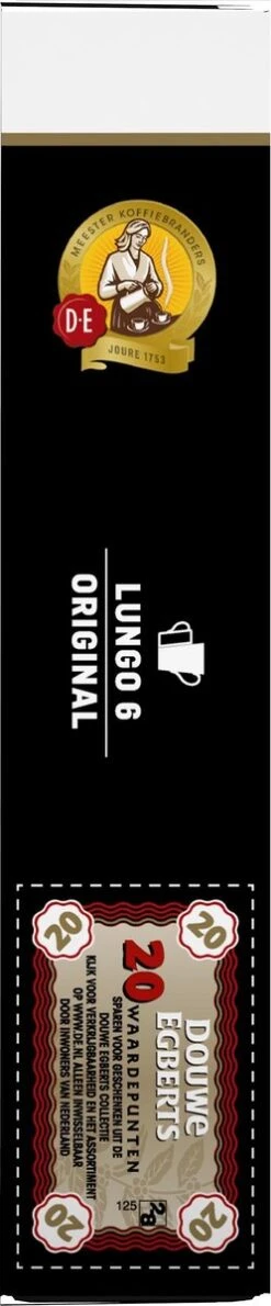 Douwe Egberts Lungo Original Koffiecups - Intensiteit 6/12 - 10 X 20 Capsules 18 Douwe Egberts Lungo Original Koffiecups - Intensiteit 6/12 - 10 X 20 Capsules -Beroemde Koffie Winkel 249x1200 2