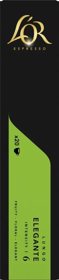 L'OR Lungo Elegante Koffiecups - Intensiteit 6/12 - 10 X 20 Capsules -Beroemde Koffie Winkel 253x1200 6