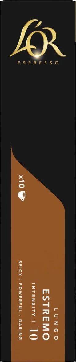 L'OR Lungo Estremo Koffiecups - Intensiteit 10/12 - 10 X 10 Capsules -Beroemde Koffie Winkel 255x1200 3