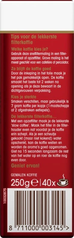 Douwe Egberts Aroma Rood Filterkoffie - 24 X 250 Gram -Beroemde Koffie Winkel 373x1200