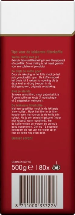 Douwe Egberts Aroma Rood Donker Filterkoffie - 6 X 500 Gram -Beroemde Koffie Winkel 421x1200 5