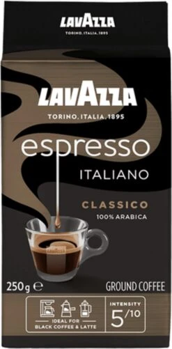 Lavazza Espresso Italiano Classico Gemalen / Filterkoffie - 8 X 250 Gram -Beroemde Koffie Winkel 592x1200 1