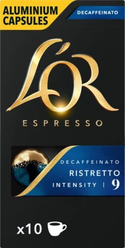 L'OR Espresso Ristretto Decaffeinato - Intensiteit 9/12 - 10 X 10 Capsules -Beroemde Koffie Winkel 607x1200 7