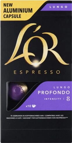 L'OR Lungo Profondo Koffiecups - Intensiteit 8/12 - 10 X 10 Capsules -Beroemde Koffie Winkel 608x1200 1