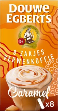 Douwe Egberts Verwenkoffie Latte Caramel Oploskoffie - 5 X 8 Zakjes -Beroemde Koffie Winkel 633x1200 2