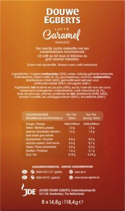 Douwe Egberts Verwenkoffie Latte Caramel Oploskoffie - 5 X 8 Zakjes -Beroemde Koffie Winkel 713x1200 6