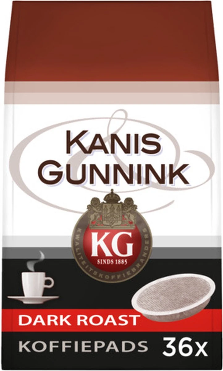 Kanis & Gunnink Dark Roast Koffiepads - 10 X 36 Pads 4 Kanis & Gunnink Dark Roast Koffiepads - 10 X 36 Pads - Afbeelding 2