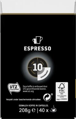 Douwe Egberts Espresso Krachtig (10) - 5 X 40 Koffiecups 20 Douwe Egberts Espresso Krachtig (10) - 5 X 40 Koffiecups -Beroemde Koffie Winkel 765x1200