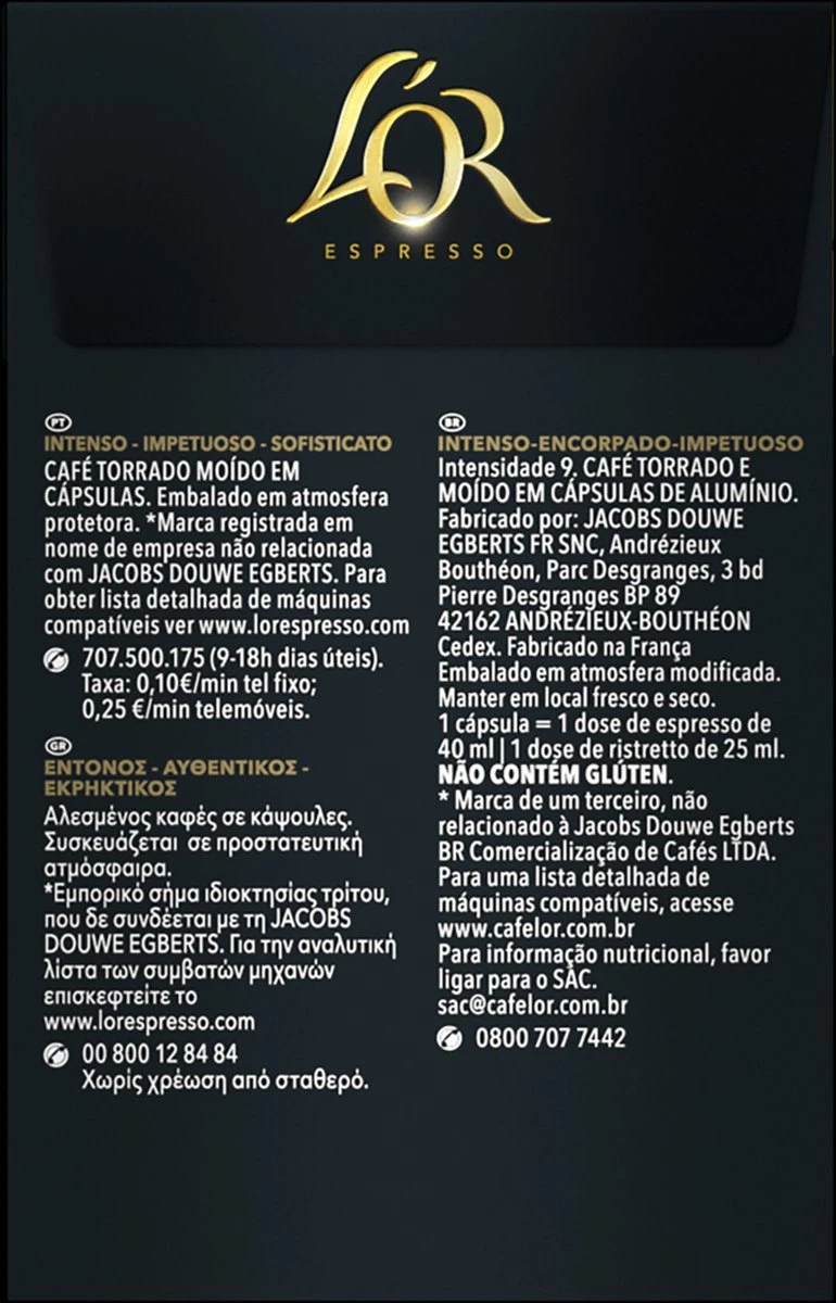 L'OR Espresso Forza Koffiecups - Intensiteit 9/12 - 4 X 40 Capsules 8 L'OR Espresso Forza Koffiecups - Intensiteit 9/12 - 4 X 40 Capsules - Afbeelding 6