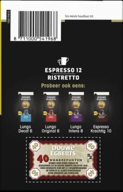 Douwe Egberts Espresso Ristretto Koffiecups (12) - 5 X 40 Koffiecups -Beroemde Koffie Winkel 770x1200