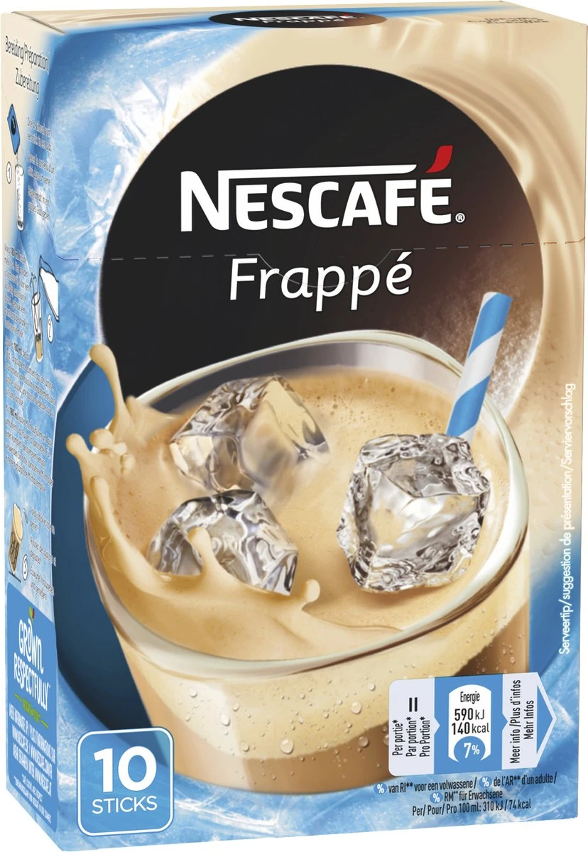 Nescafé Frappé Oploskoffie - 5 Doosjes à 10 Zakjes 3 Nescafé Frappé Oploskoffie - 5 Doosjes à 10 Zakjes