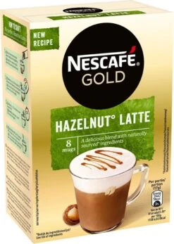 Nescafé Gold Hazelnoot Latte Oploskoffie - 6 Doosjes à 8 Zakjes -Beroemde Koffie Winkel 855x1200