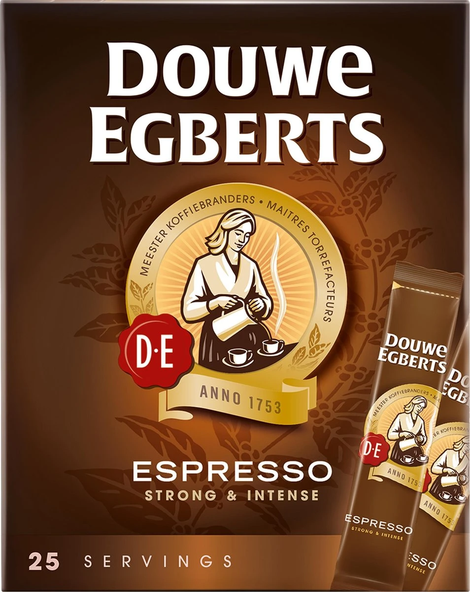 Douwe Egberts Espresso Sticks Oploskoffie - 6 X 25 Zakjes 9 Douwe Egberts Espresso Sticks Oploskoffie - 6 X 25 Zakjes - Afbeelding 7