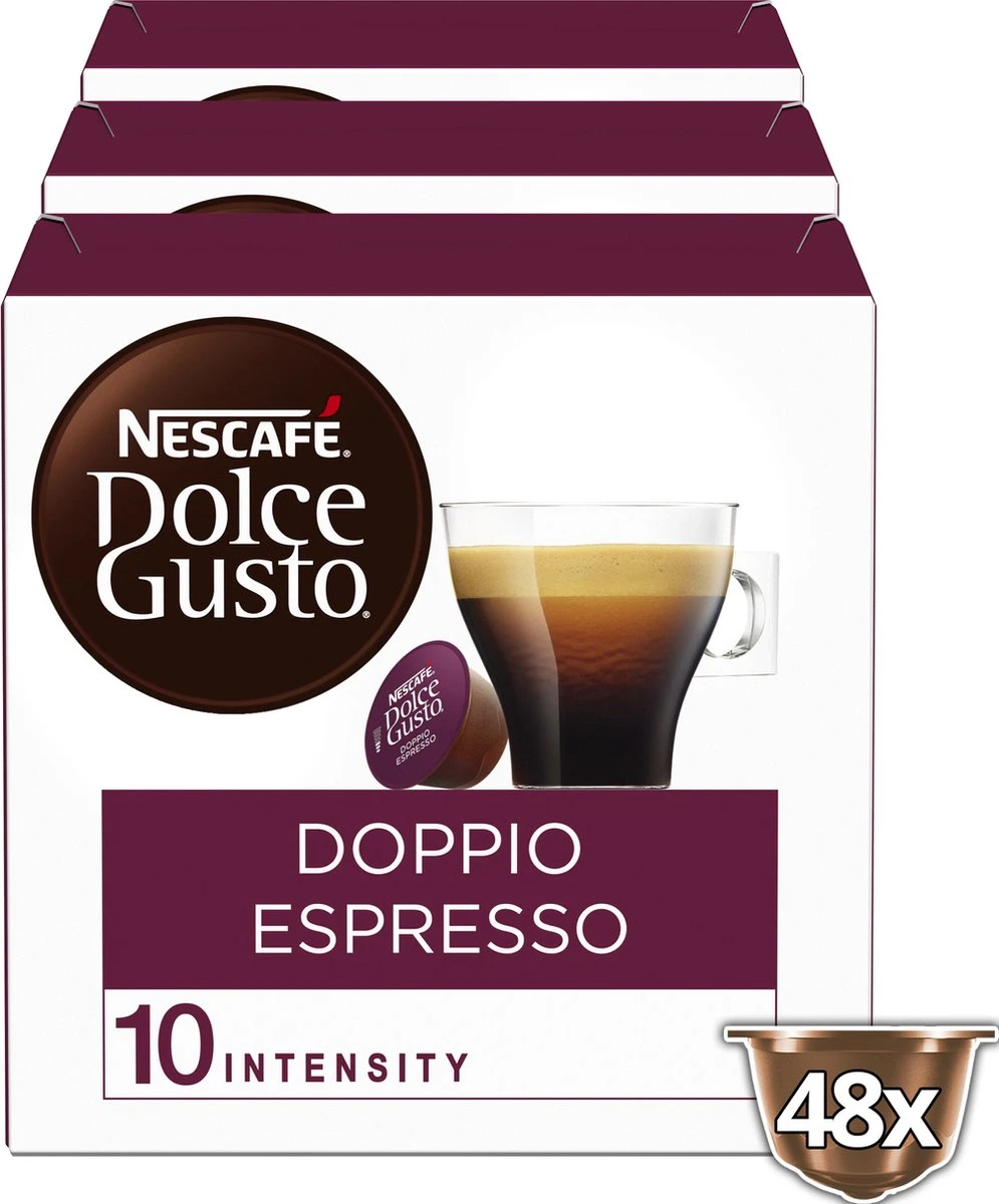 Nescafe Dolce Gusto Doppio 3 Doosjes à 16 Capsules 3 Nescafe Dolce Gusto Doppio 3 Doosjes à 16 Capsules