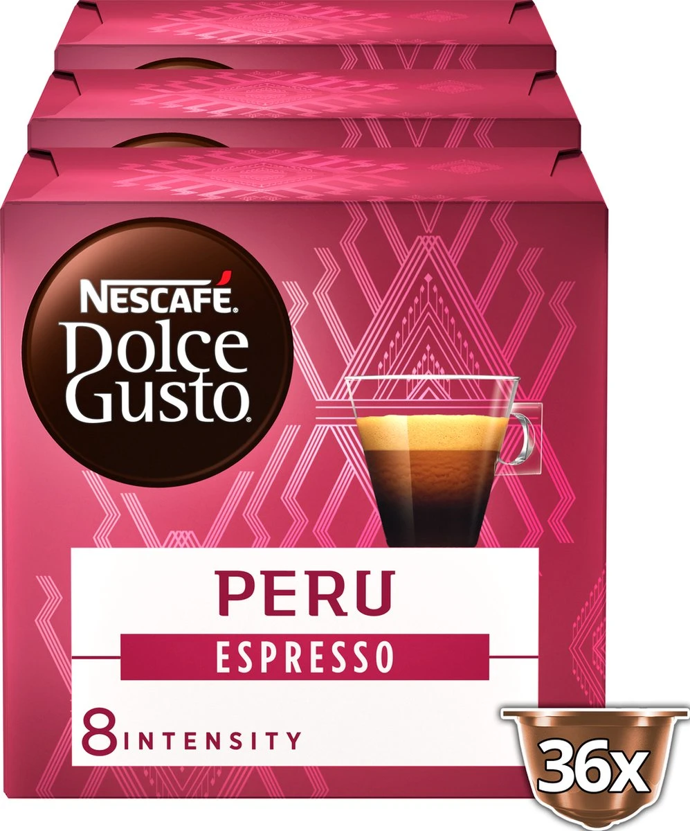 Nescafé Dolce Gusto Espresso Peru Capsules - 36 Koffiecups - GB-ORG-05 3 Nescafé Dolce Gusto Espresso Peru Capsules - 36 Koffiecups - GB-ORG-05